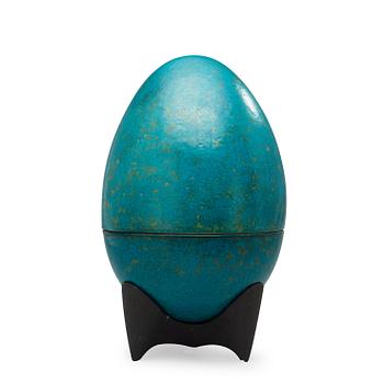 A Hans Hedberg faience egg, Biot, France.