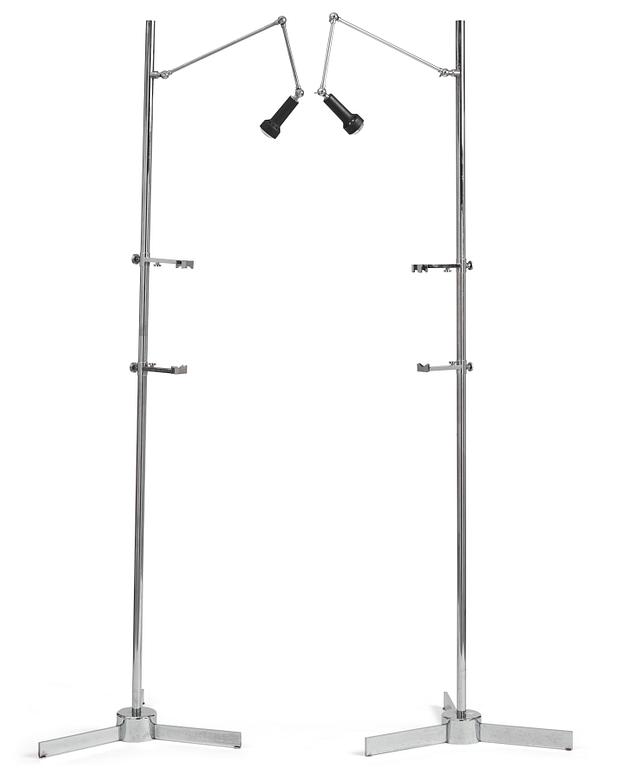 Angelo Lelli, two "Cavalletto" floor lamps / easels, Arredoluce, Italy, 1950-60s.