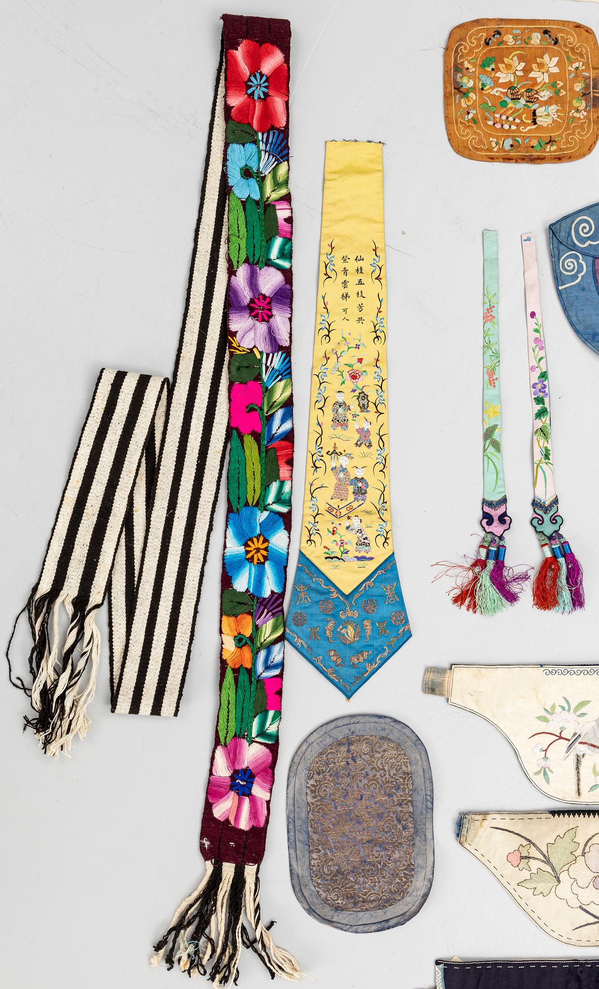 A group lot of Chinese textiles, late Qing dynasty/early 20th century.