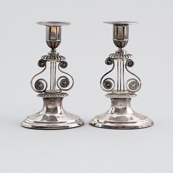 LJUSSTAKAR, 1 par, silver, 1800-tal.