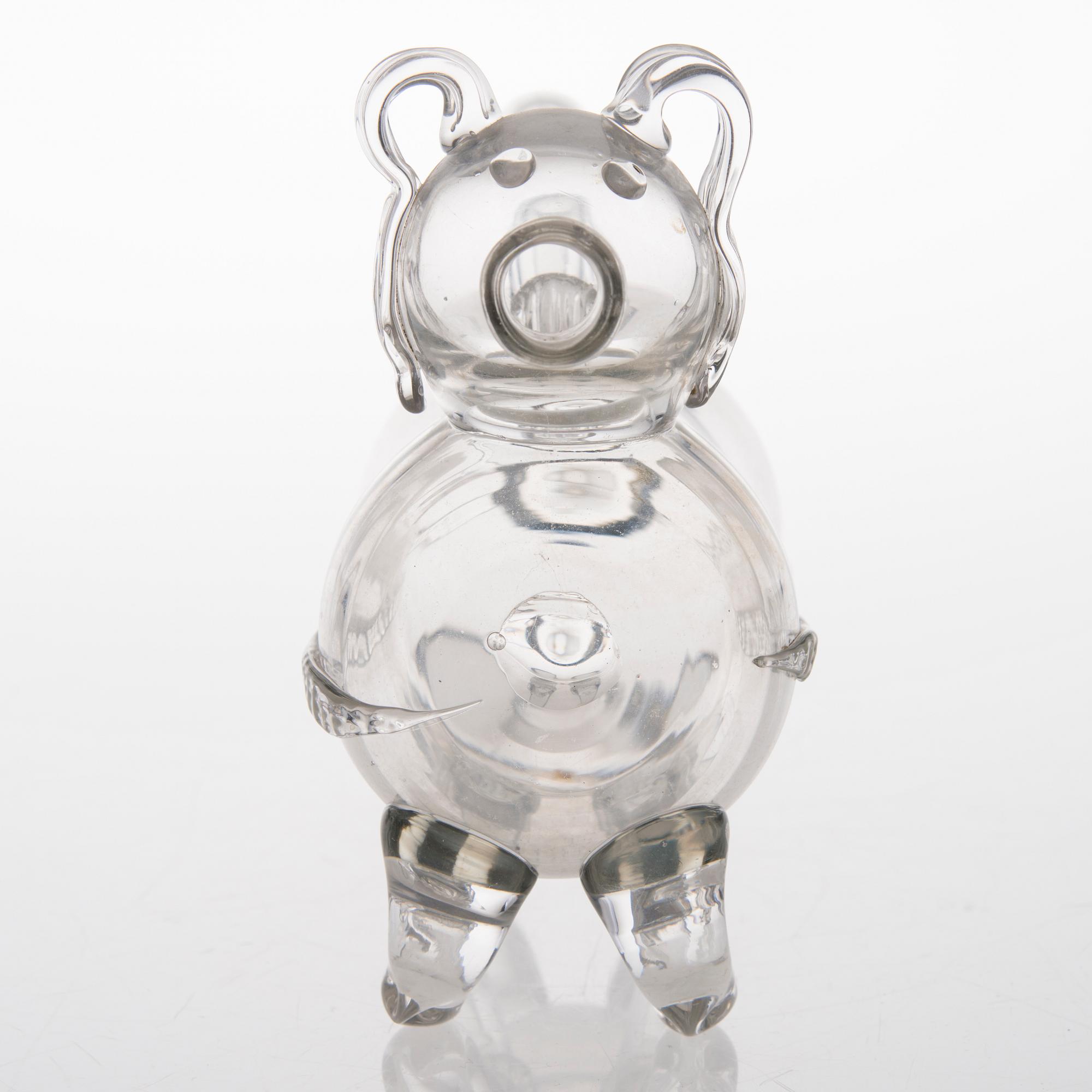 KARAFF, glas, Brännvinshund, 1900-tal.