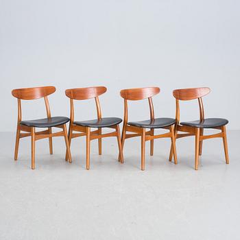 STOLAR, 4 st,"CH-30", Hans J. Wegner, Carl Hansen & Son, Danmark 1950-60-tal.