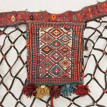 Horse blanket/Decoration Kashan/Shiraz antique approx. 80x195 cm.