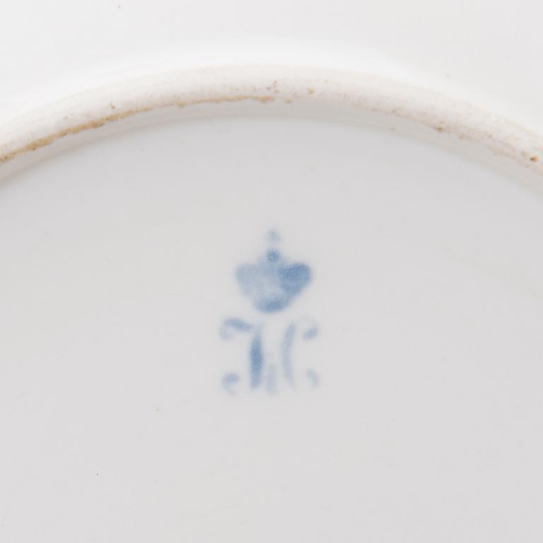 A Russian porcelain plate by the Imperial Porcelain Factory, S:t Petersburg, period of Nicholas I.