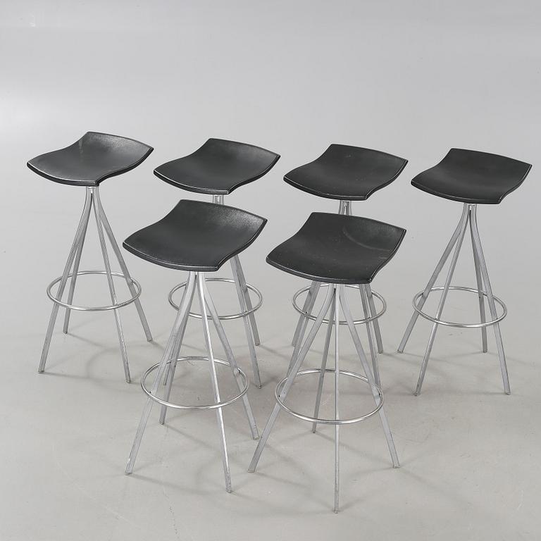Six bar stools from Mobles 114 Barcelona, 21th century.