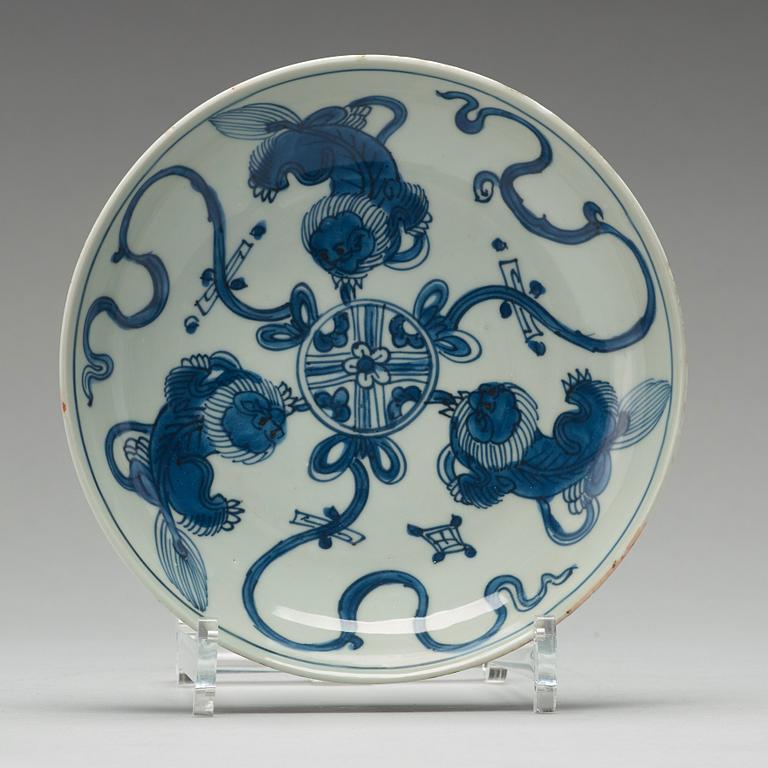 A set of nine blue and white dishes, Ming dynasty, Wanli (1572-1623).