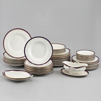 SERVISDELAR, 72 st, flintgods, Gustavsberg, omkring 1900.