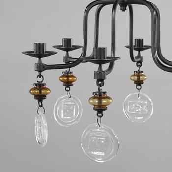 LJUSKRONA, smide, Erik Höglund, Boda, 1900-talets fjärde kvartal. Höjd 48 cm.