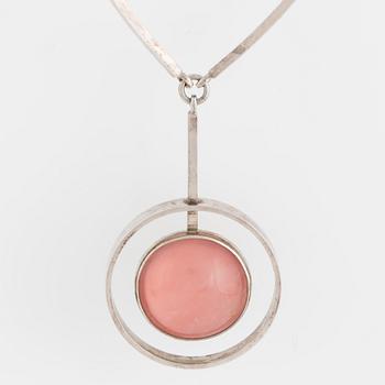 NIELS ERIK FROM, a stering silver and rose quartz necklace, Denmark.