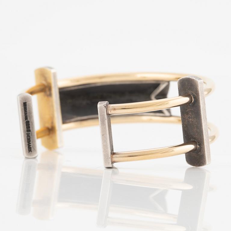 Bangle, Jan Lohmann, sterling silver and gilded, Denmark.