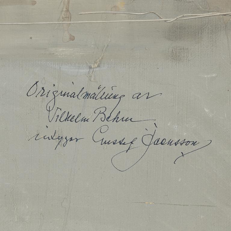Wilhelm Behm, attributed to, oil on canvas/panel.