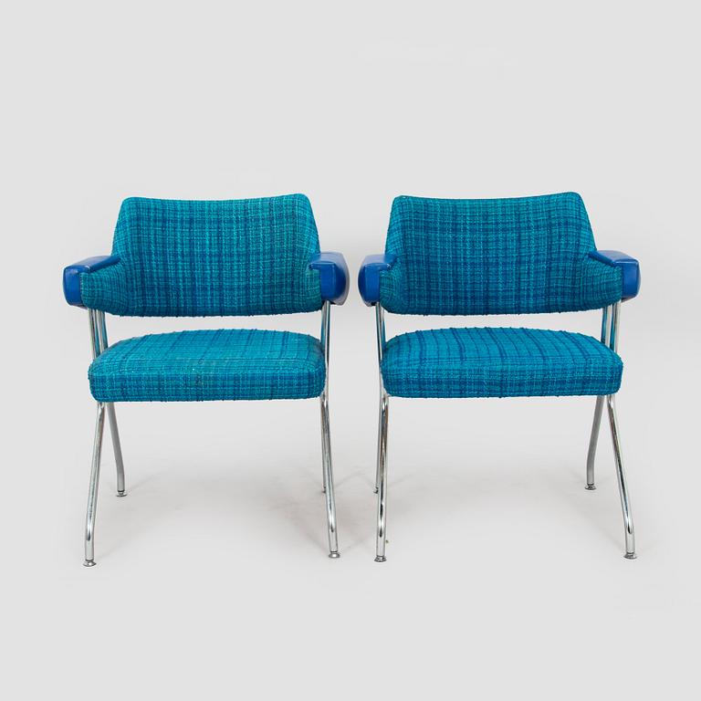 Nojatuoleja, 6 kpl, valmistaja Merva 1970-luku.