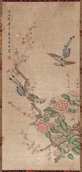 Three hanging scrolls, second half of the 20th century, attributed to Li Yaoping, Gao Xiang and Lu Hui.