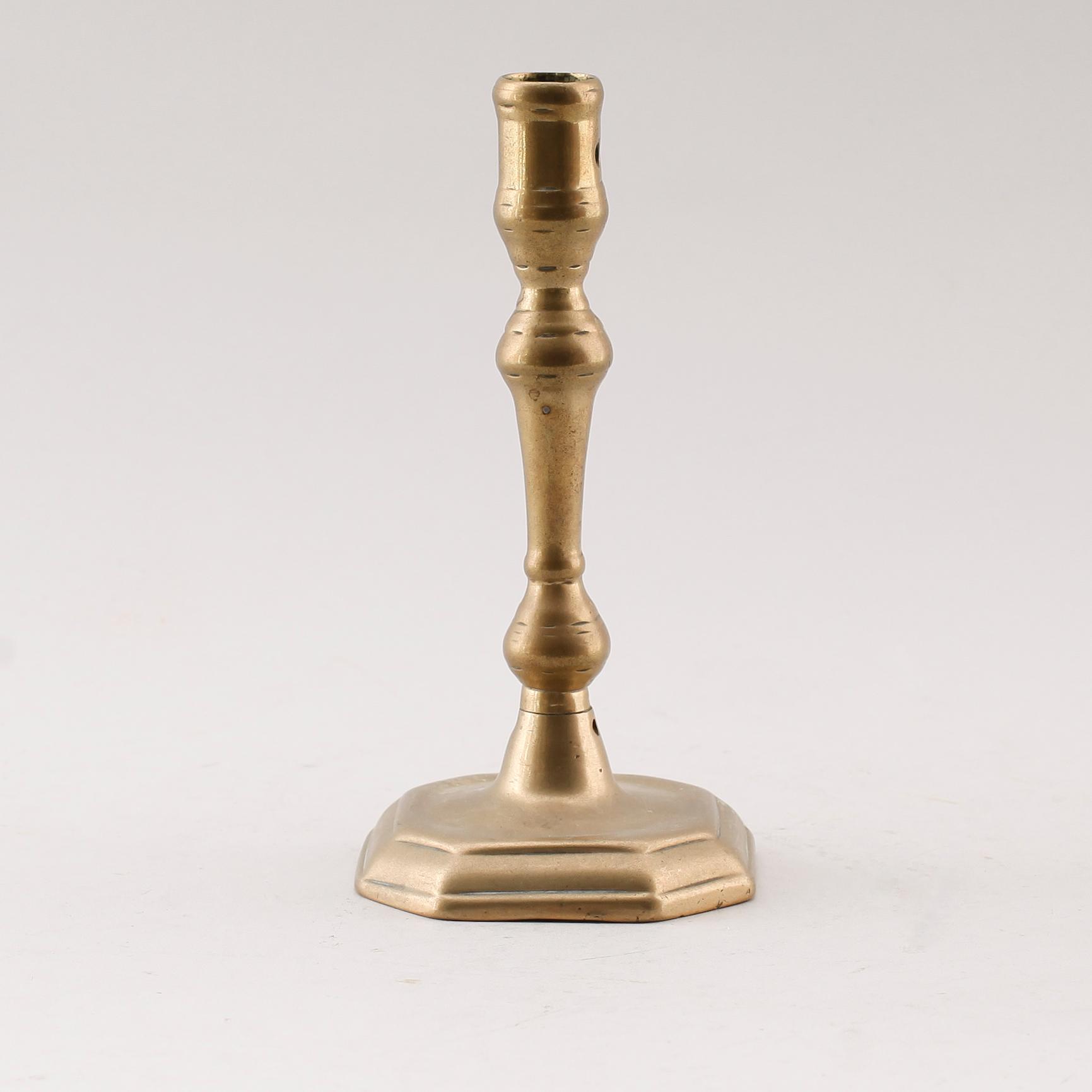 LJUSSTAKE, mässing, 1700-tal.