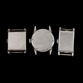 ARMBANDSUR, 3st, bla Svalan och Atlantic, 1930/40-tal.