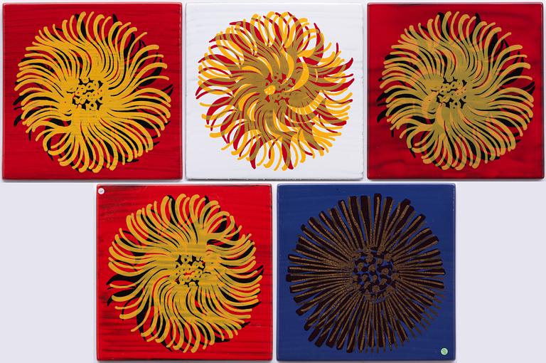 Bengt Berglund, Untitled. Enamels, 5 pcs.
