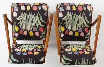 Josef Frank, two similar mahogany armchairs, Svenskt Tenn, model 638.