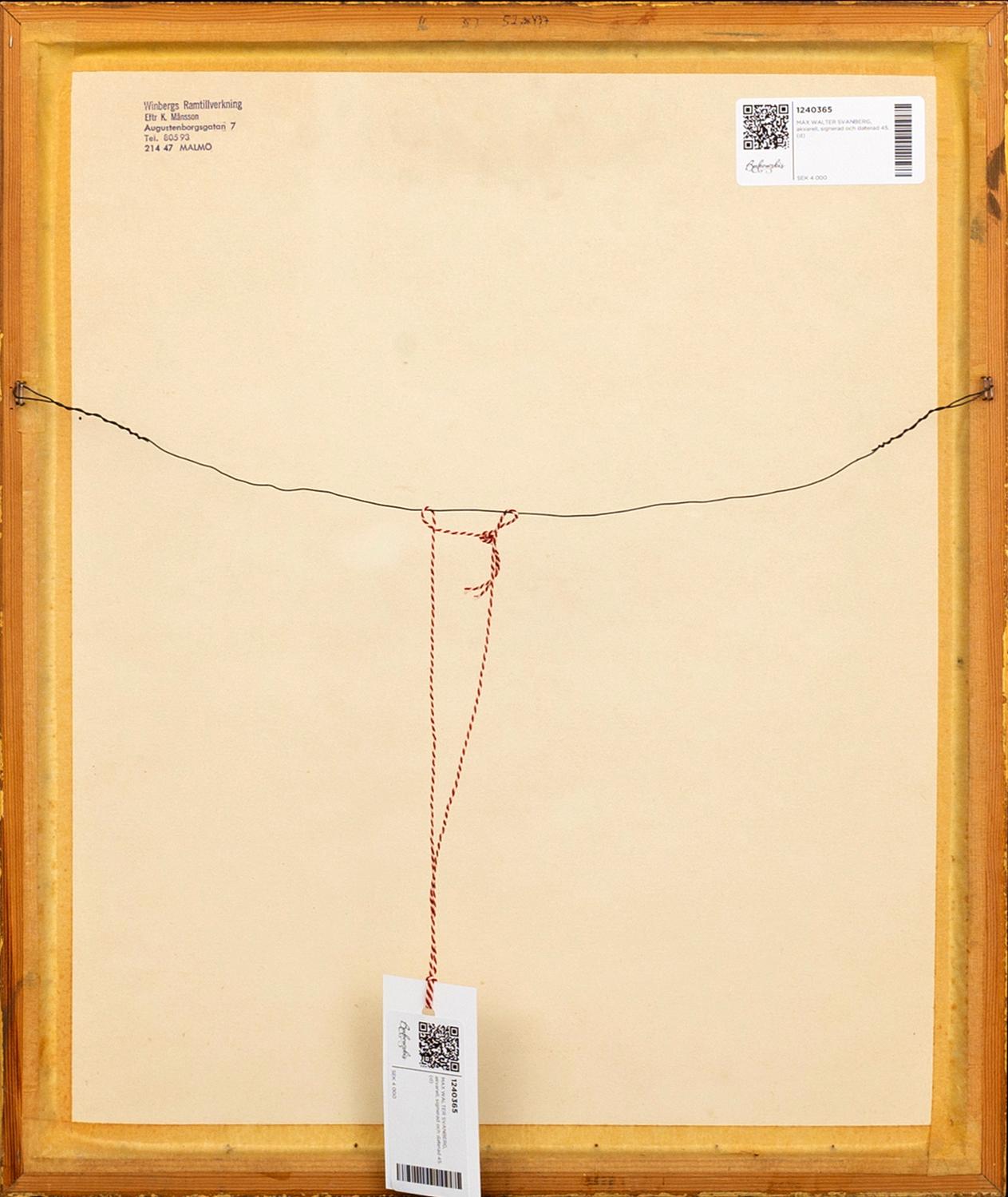 MAX WALTER SVANBERG, akvarell, signerad och daterad 45.