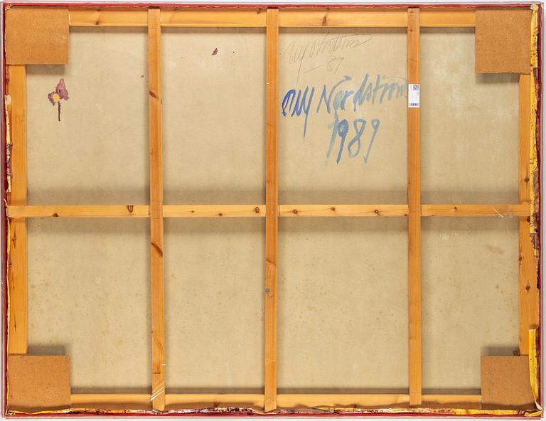 ULF NORDSTRÖM, oil /mixed media on canvas, signerad and dated 1989 verso.