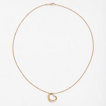 Tiffany & Co, Elsa Peretti, halsband, "Open Heart", 18K guld och små diamanter.