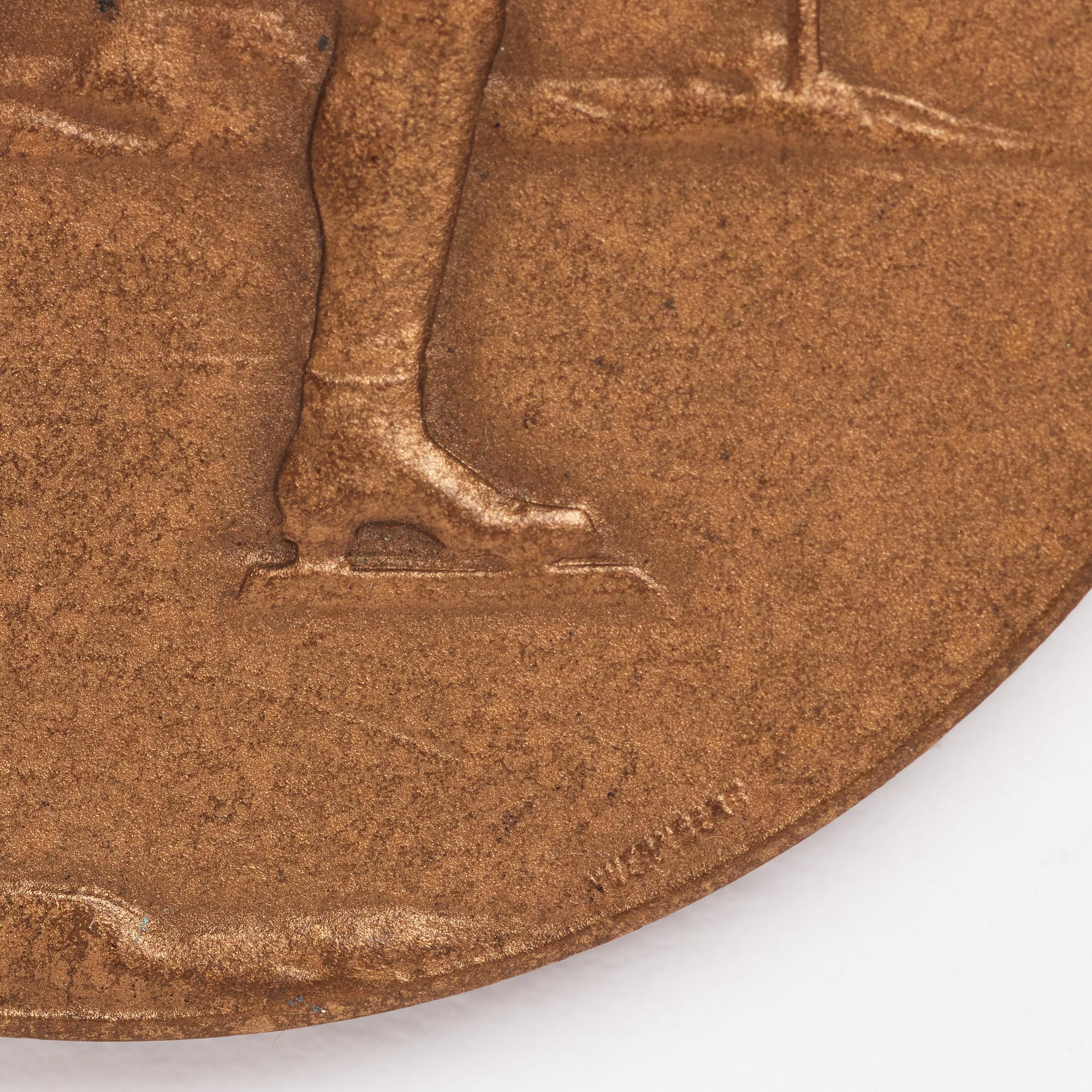 Medals, 2 pcs, 1st prize in 500 and 1500 meters speed skating, 1920, bronze.