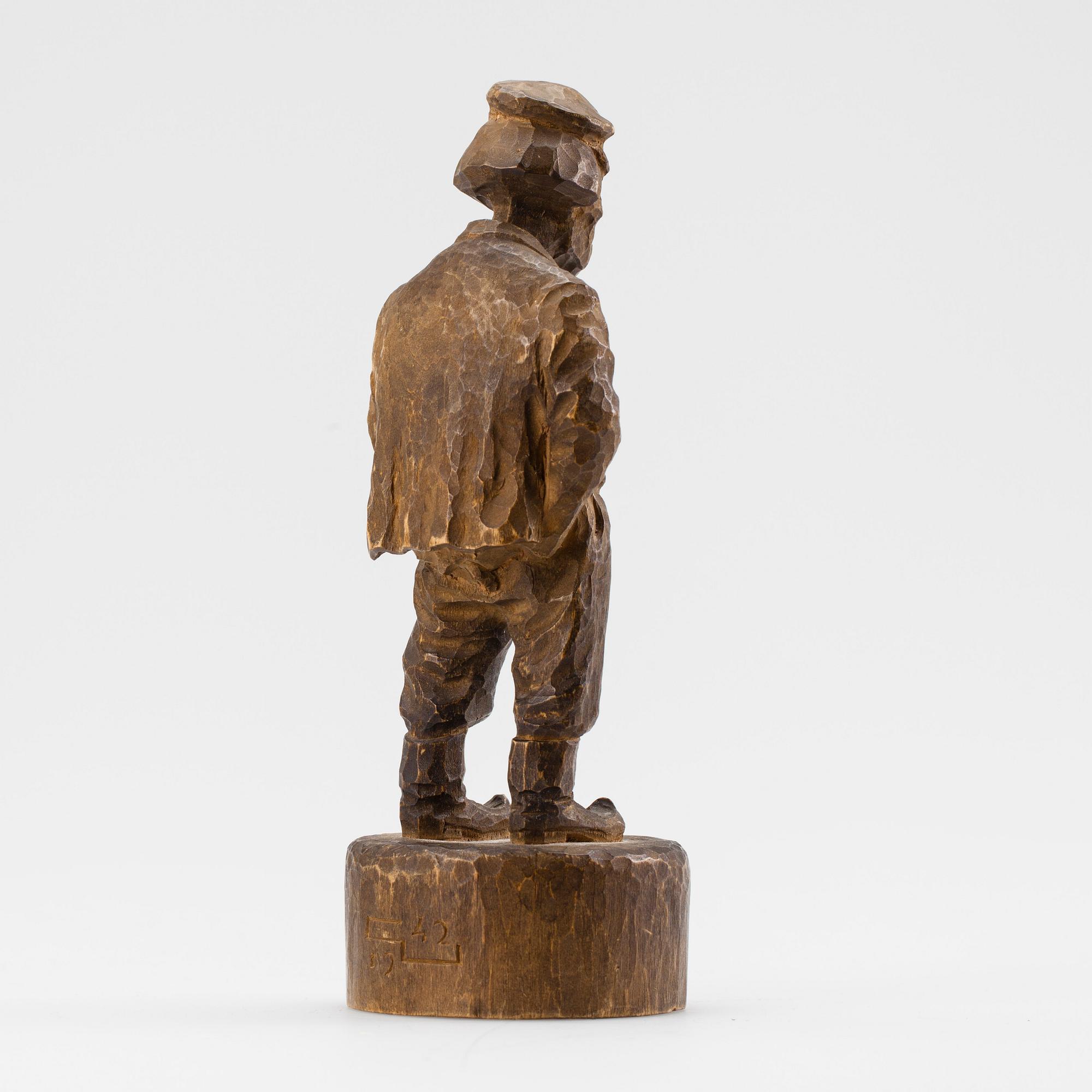 GUNNAR UOTILA, skulptur, trä, signerad och daterad 1942.
