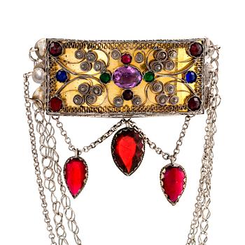 A silver and plated gold folklore jewellery by Axel Gabriel Estberg hallmarked 1842.