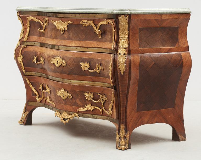 A Swedish Rococo commode by C Linning, master 1744, not signed.