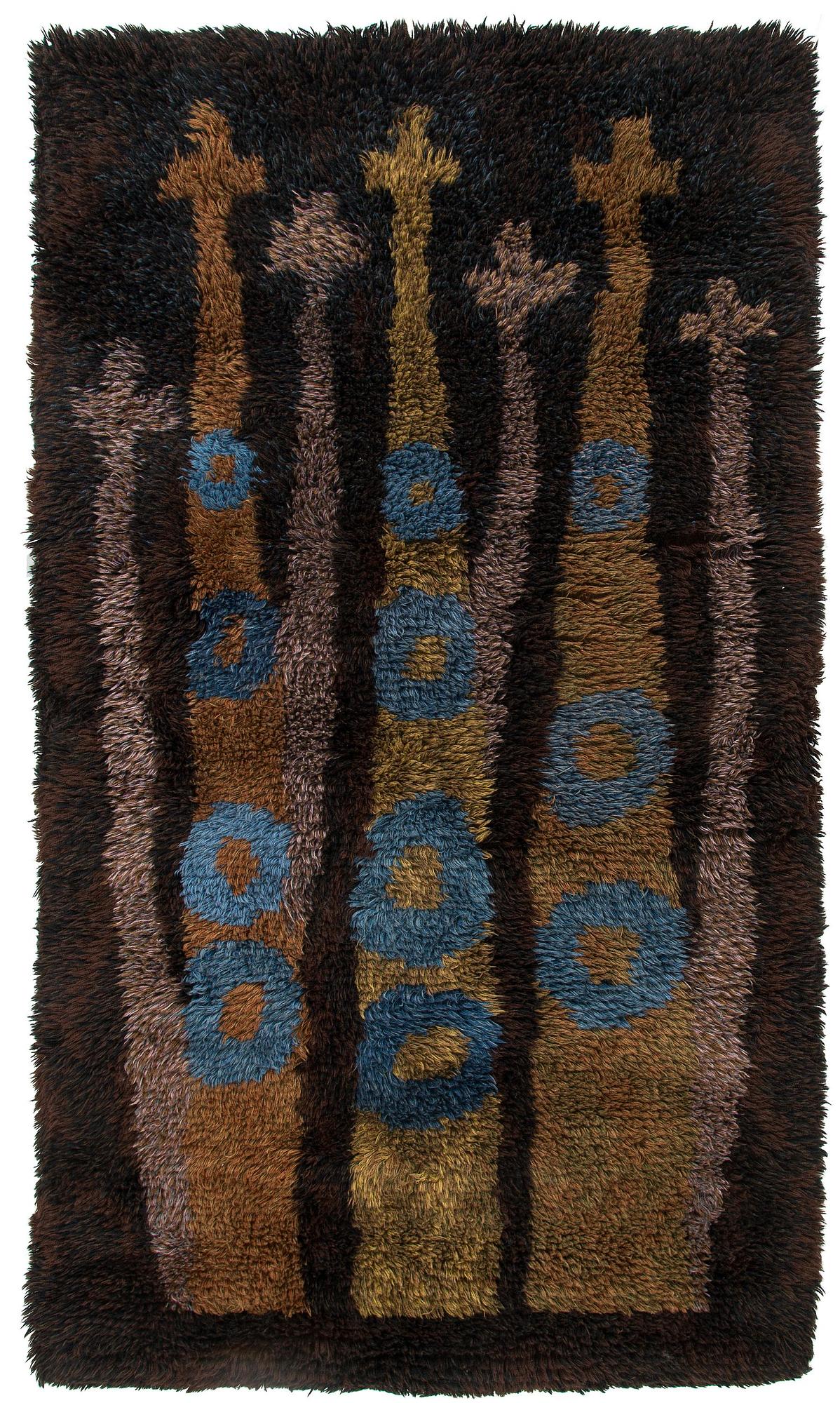 Eva Brummer, ryijy/ryijymatto, Suomen käsityön ystävät. Noin 200 x 110 cm.