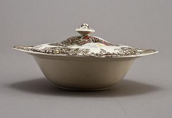 SERVISDELAR, 49 st, flintgods, "The friendly village", Johnson Brothers, England, 1900-talets andra hälft.