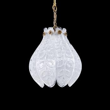 Carl Fagerlund, a ceiling lamp, Orrefors, second half of the 20th century.