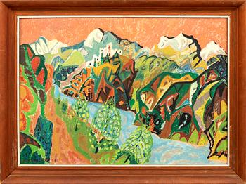 Uno Vallman, oil on canvas, signed and dated 1951.