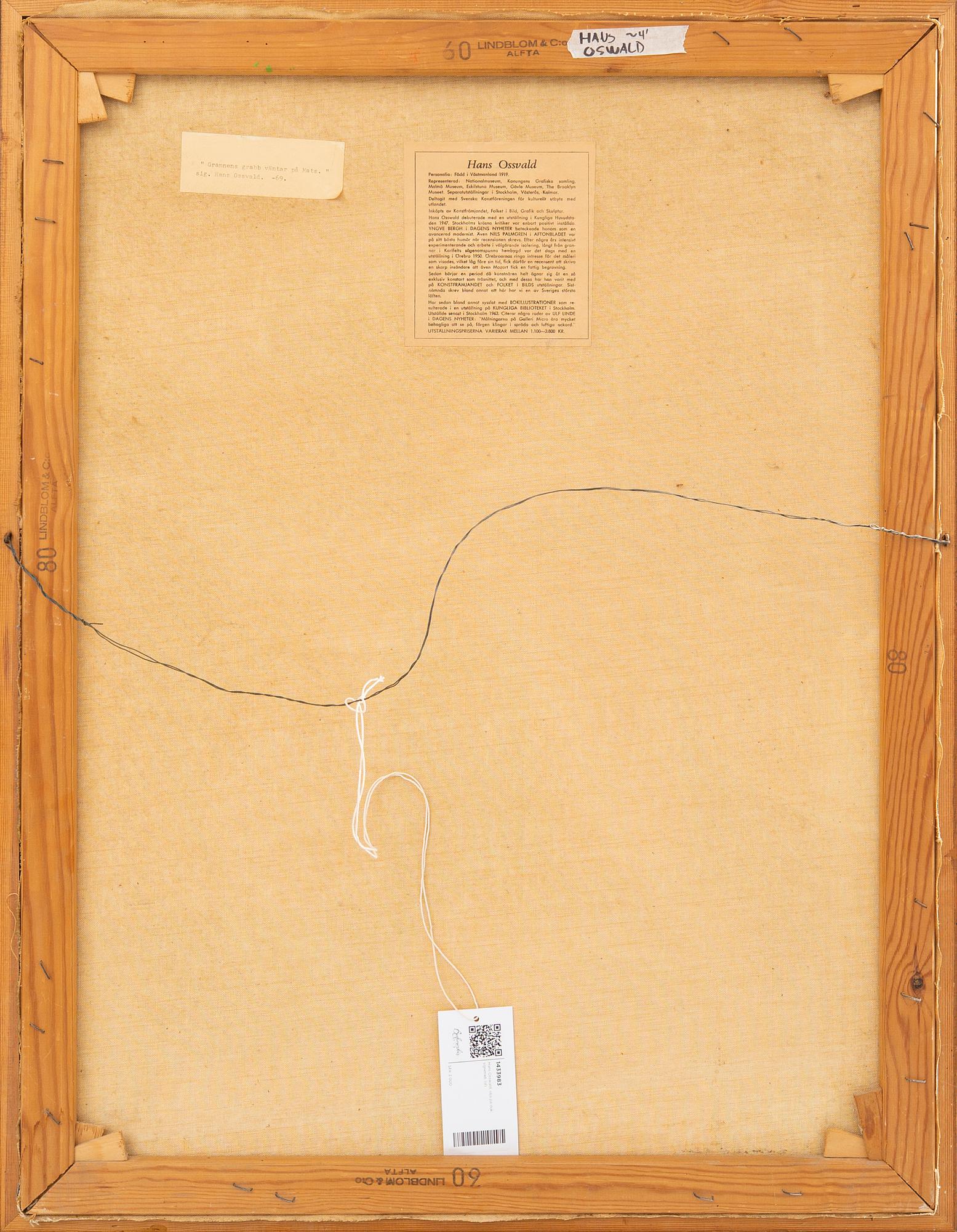 Hans Osswald, oil on canvas, signed.