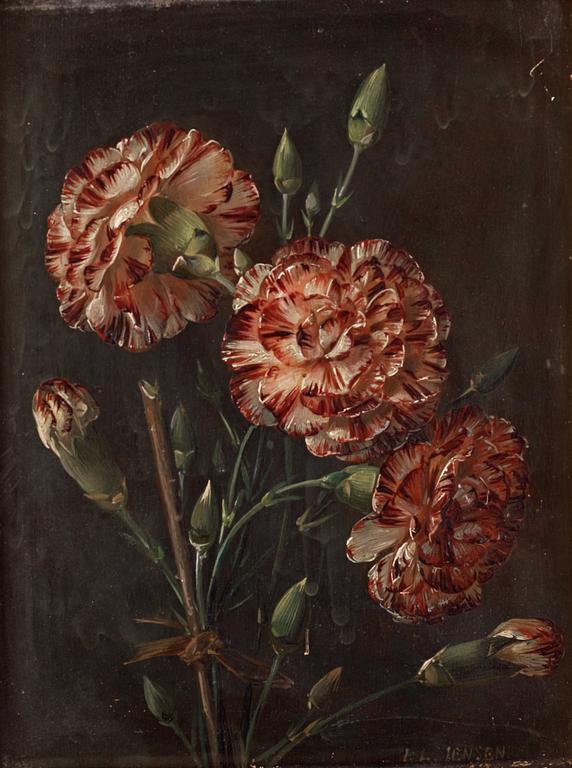 Johan Laurentz Jensen, Still life with carnations.