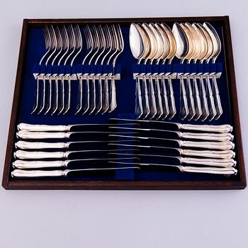 A 98-piece set of 'Chippendale' silver cutlery for Kultakeskus, Hämeenlinna, Finland 1960's.