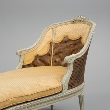 Chaise longue,  Louis XVI style, late 19 th century.