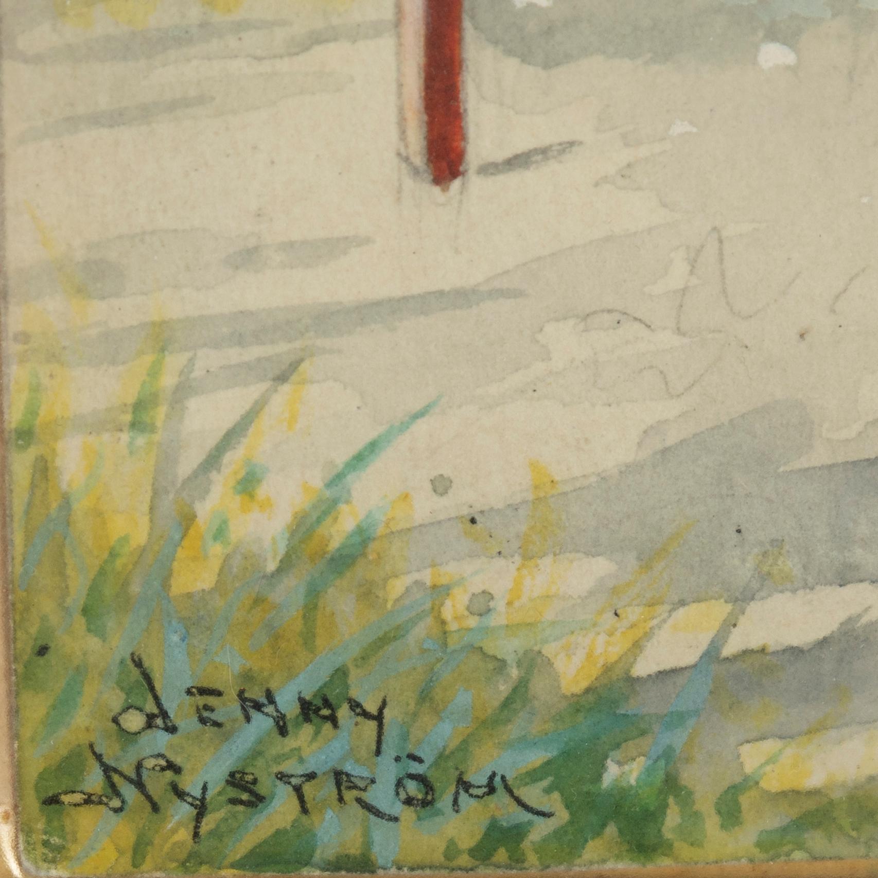 Jenny Nyström, akvarell, signerad.