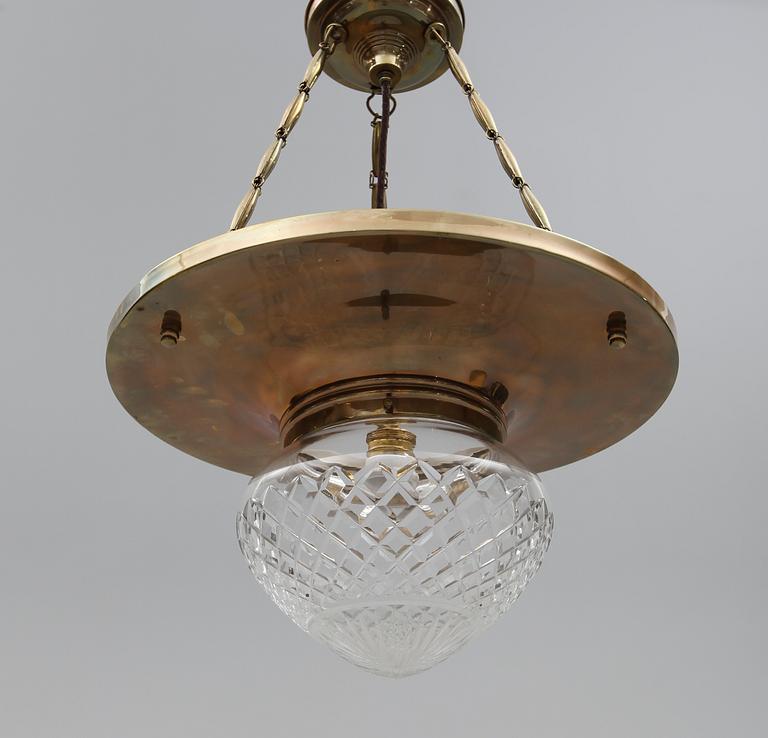 TAKLAMPA, 1900-talets första hälft. Diameter 42 cm.