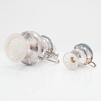 Kaffeservis, 3 dlr, och skål, silver, 1900-talets senare hälft och Åbo 1954.