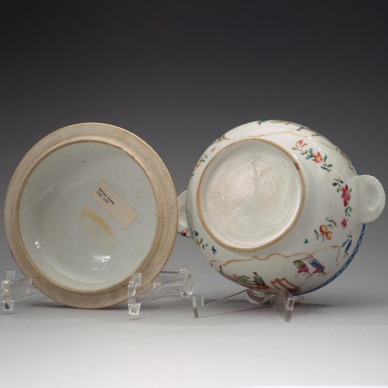 A famille rose tureen with cover, Qing dynasty, Qianlong (1736-95).