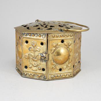 GLÖDBEHÅLLARE / FOTVÄRMARE, Barock, troligen Nederländerna, 1700-tal.