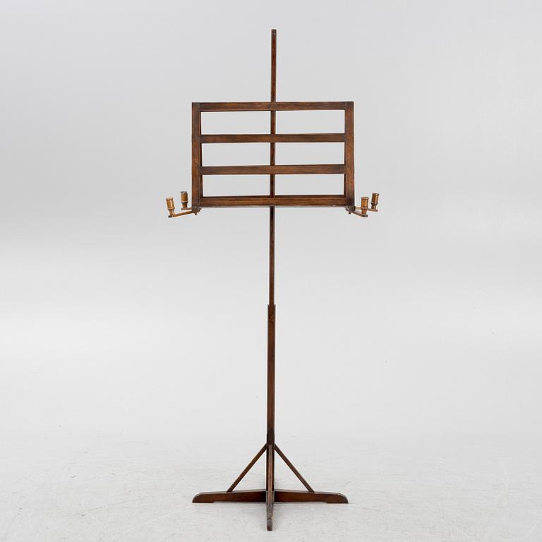 A four-light sheet-music stand, late 19th century.