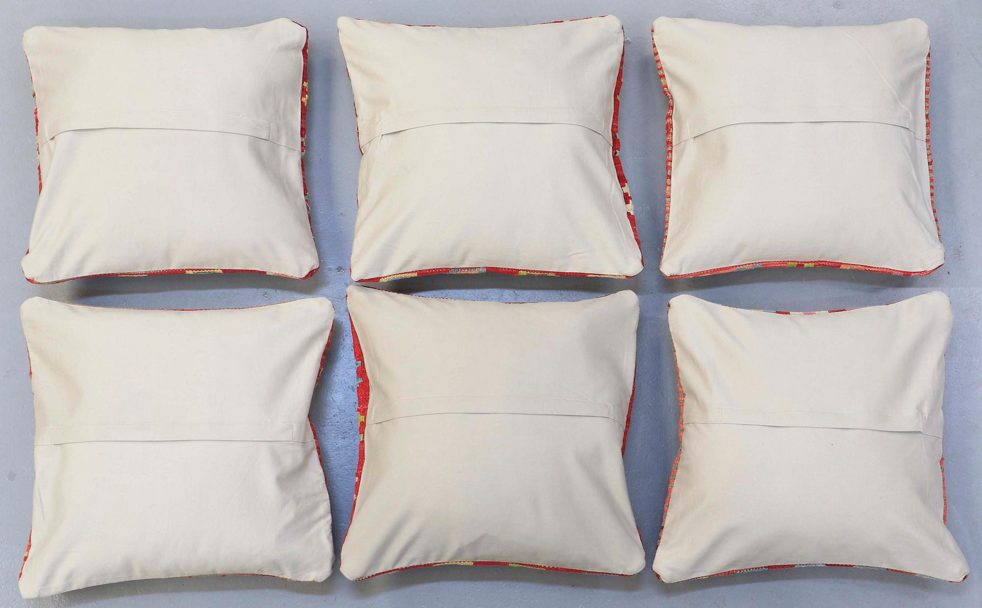 SIX KILIM CUSHIONS, AROUND 50 x 50 cm.