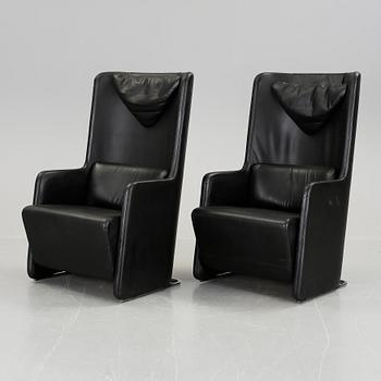 FÅTÖLJER, ett par, "Solo XL", Börge Lindau & Bo Lindekrantz, Lammhults, formgivna 1983.