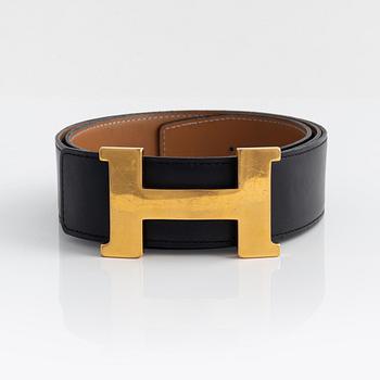 Hermès, "Constance belt buckle x 2 & Reversible leather strap" belt, 2009, size 95.