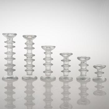 TIMO SARPANEVA, 19 glass 'Festivo' candlesticks for Iittala.