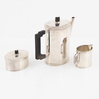 A three-piece silver coffee set, Karl Andersson, Stockholm, Sweden, 1930.