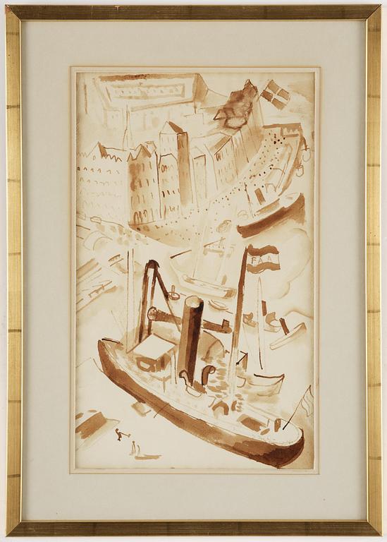 Isaac Grünewald, Motif from Skeppsbron.