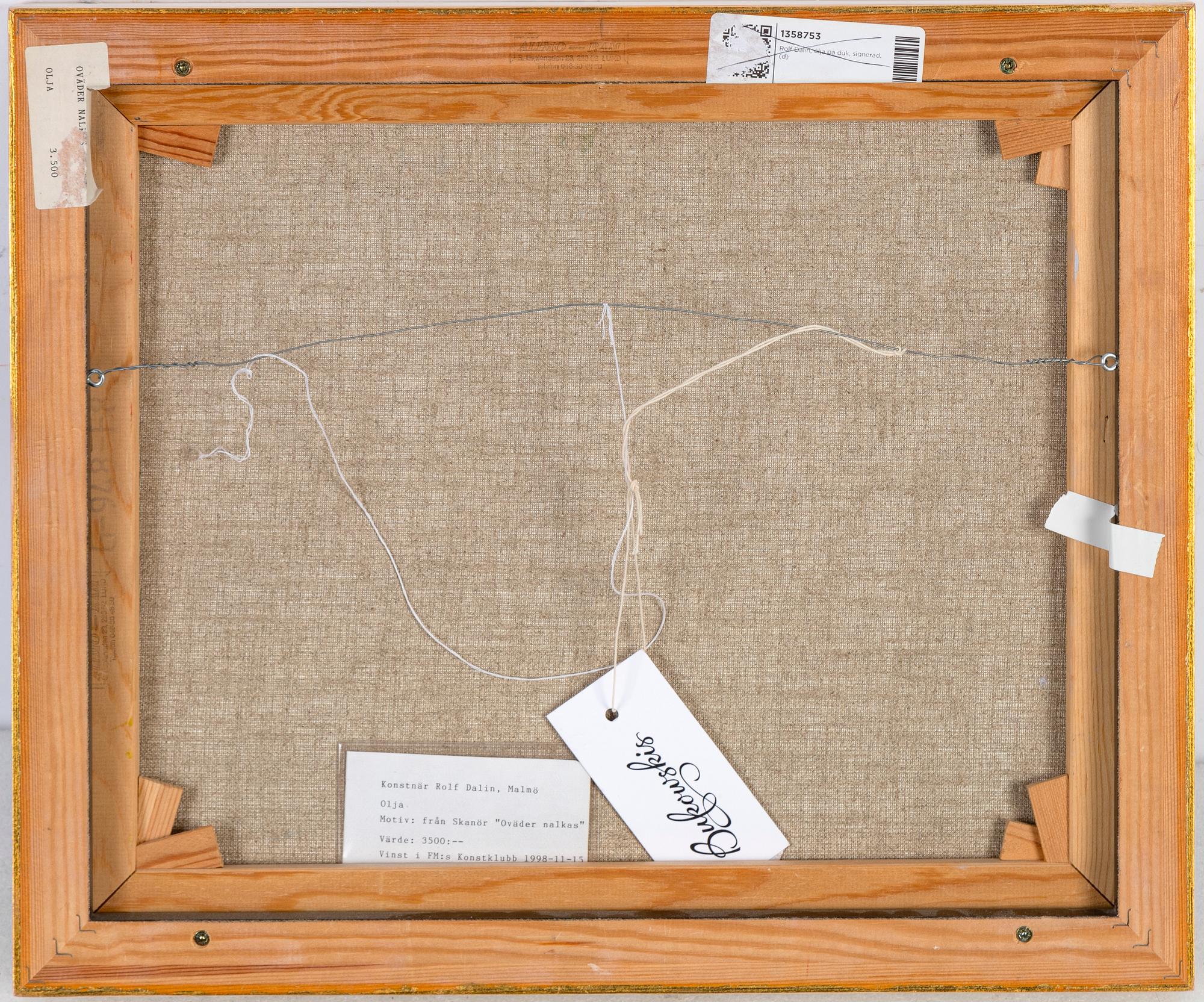 Rolf Dalin, oil on canvas, signed Dalin.