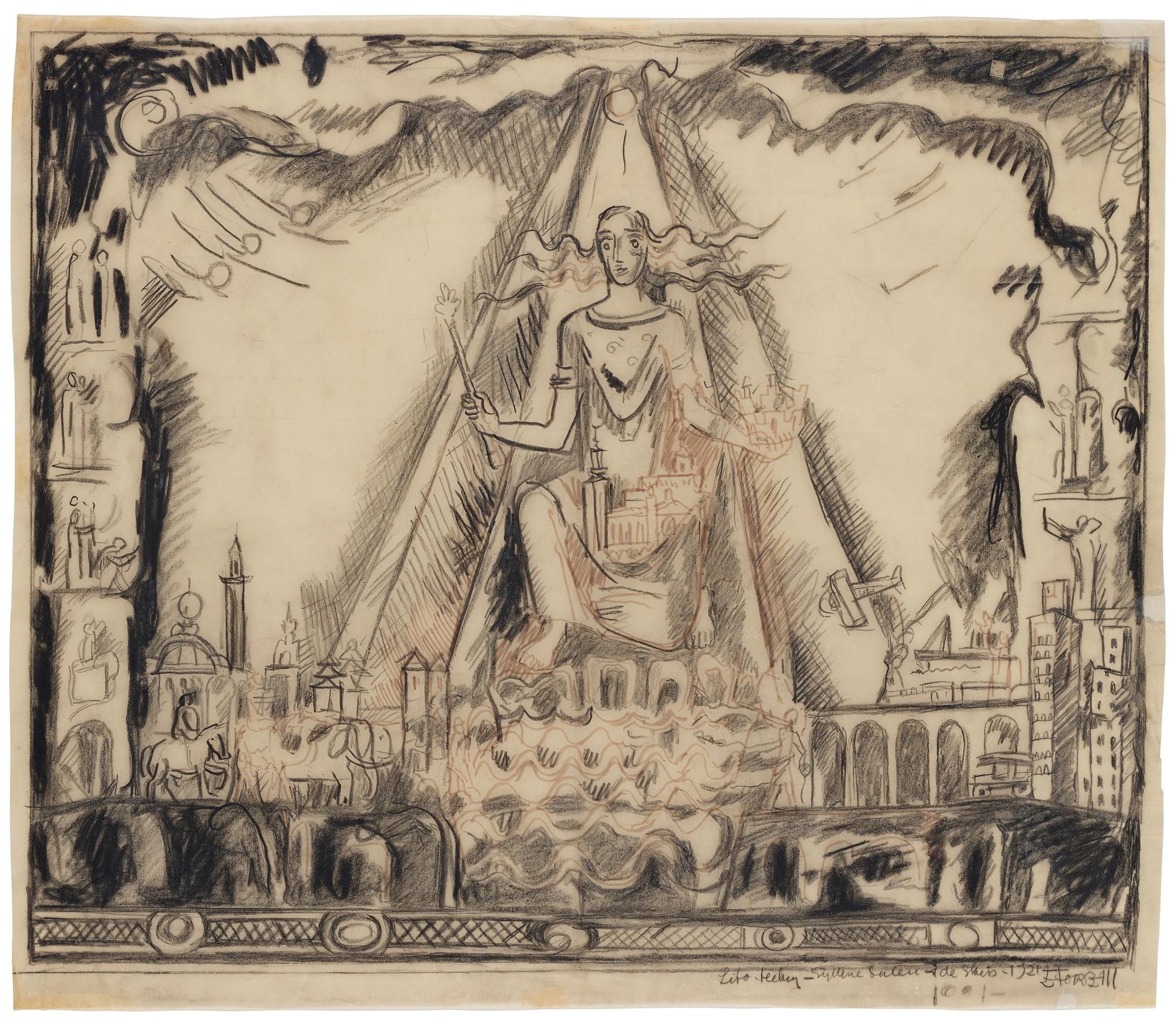 Einar Forseth, A study for Mälardrottningrn, Gyllene Salen, Stockholm City Hall.